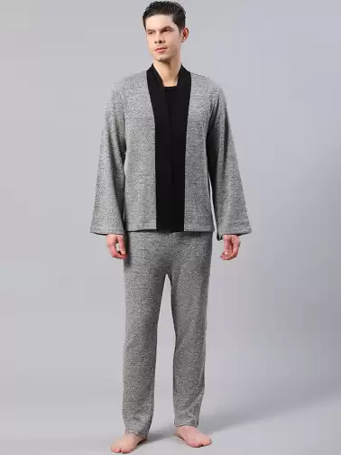 Men V Neck Night Suit - image 3