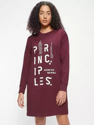 Printed Cotton T-shirt Dress - image 2