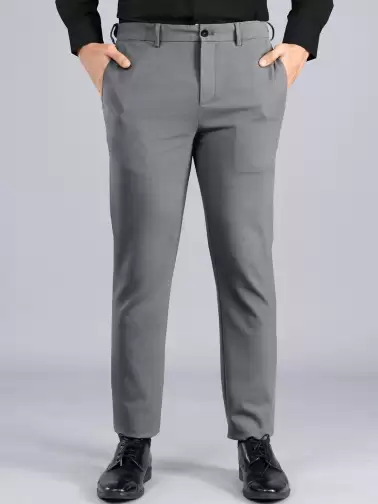 Men Slim Fit Formal Trousers - image 2