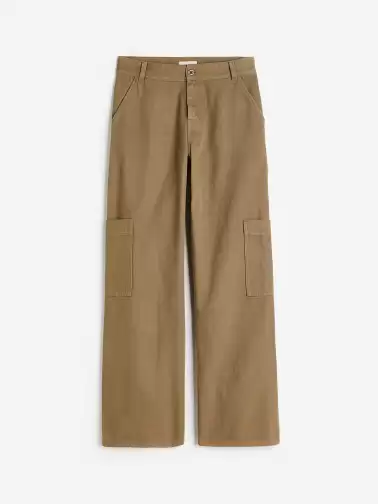 Women Wide Cargo Trousers - image 2