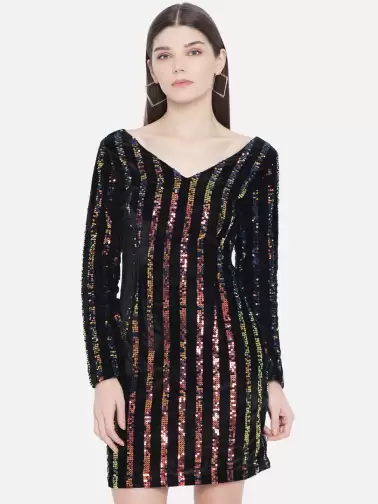 Embellished Mini Sheath Dress - image 2