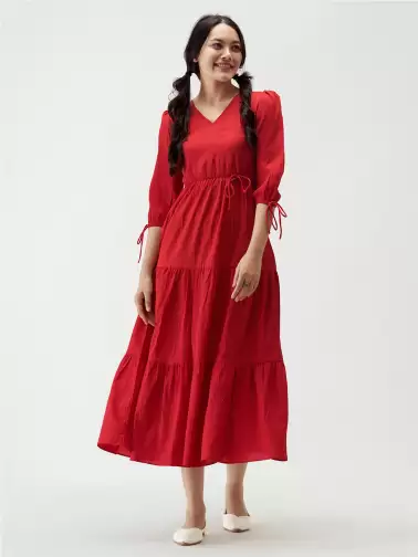 Tiered Maxi A-Line Dress - image 2