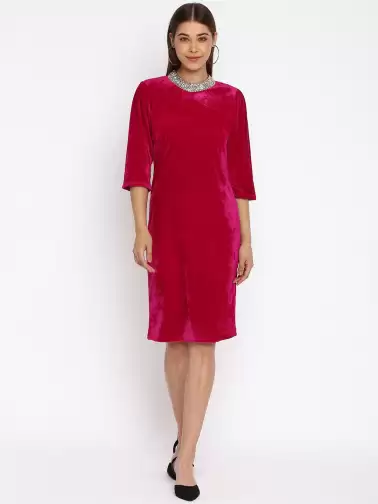 Velvet Sheath Dress - image 2