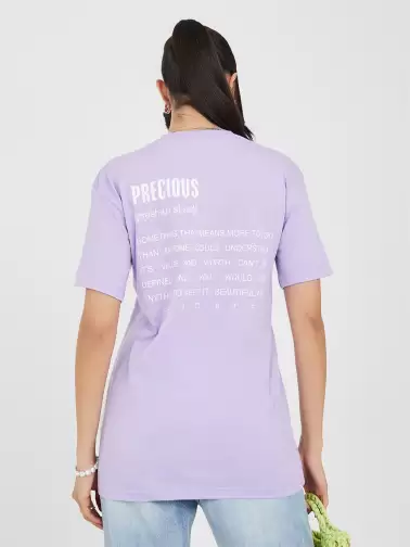 Women Typography Printed Loose T-shirt - image 2