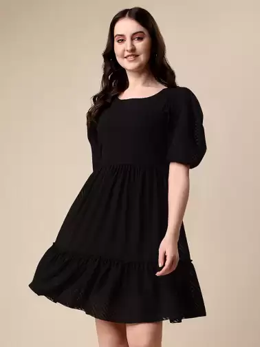 Puff Sleeves Georgette Dress - image 2