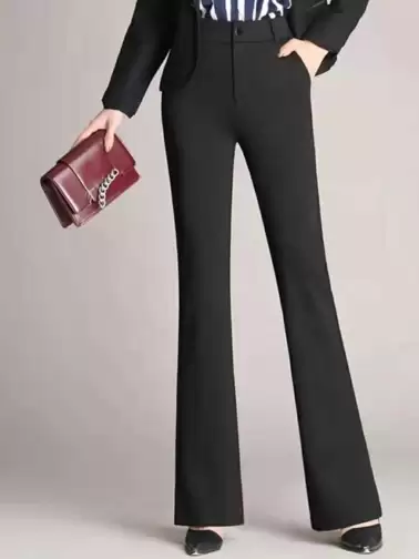 Women Flared High-Rise Trousers - image 2