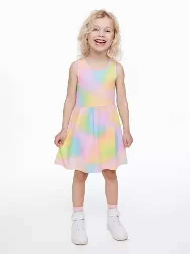 Girls Patterned Cotton Dress - image 2