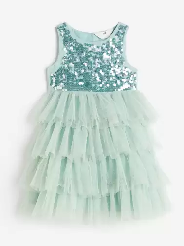 Girls Sequined Tulle Dress - image 2