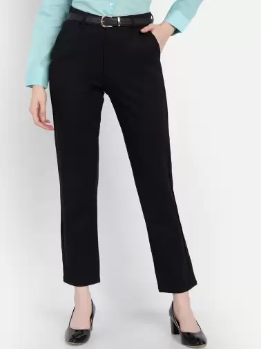 Women Slim Fit High-Rise Trousers - image 2