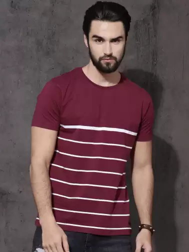 Striped Round Neck Pure Cotton T-shirt - image 2