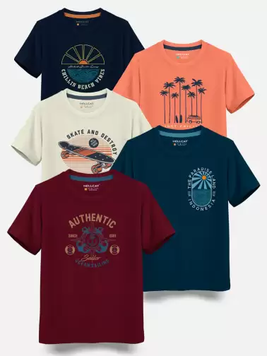 Boys Pack Of 5 Cotton T-shirt - image 2