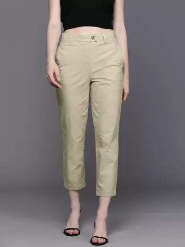 Women Chinos Cropped Trousers - image 2