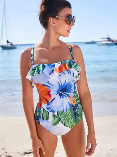 Women Printed Ruffled Swimwear - image 2