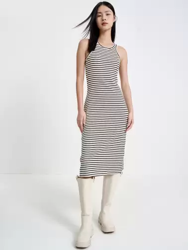 Knitted Striped Sheath Dress - image 2