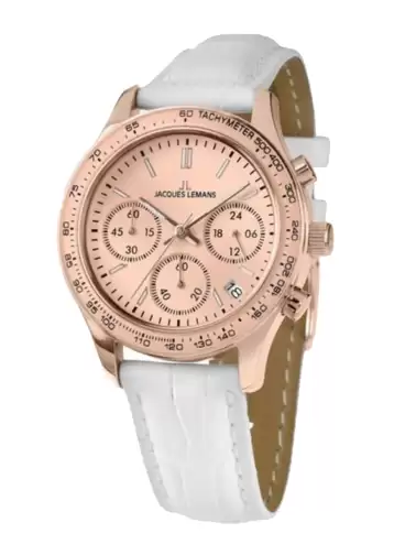 Women Leather Straps Chronograph Watch - image 2