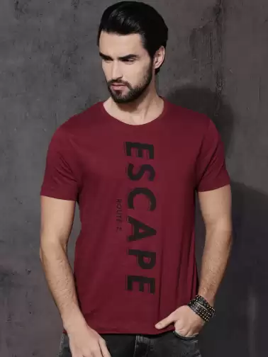 Slub Effect Printed Cotton Pure Cotton T-shirt - image 2