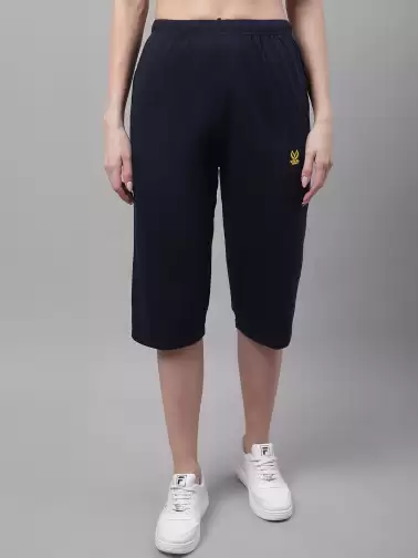 Women Solid Cotton Capris - image 2
