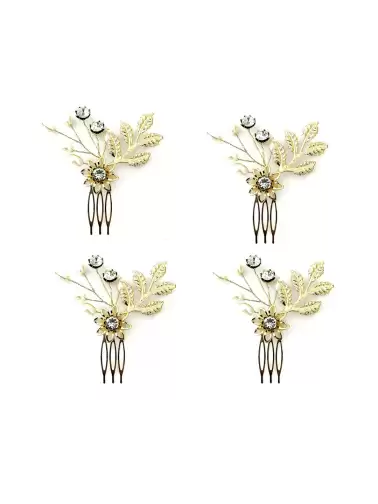 Women 4Pcs Floral Comb Pin - image 2