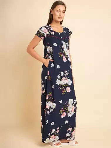 Floral Printed Maxi Nightdress - image 2