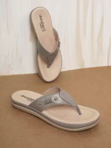 Women Textured Open Toe Flats - image 2