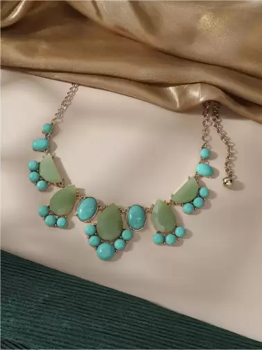 Gold-Plated Statement Necklace - image 2