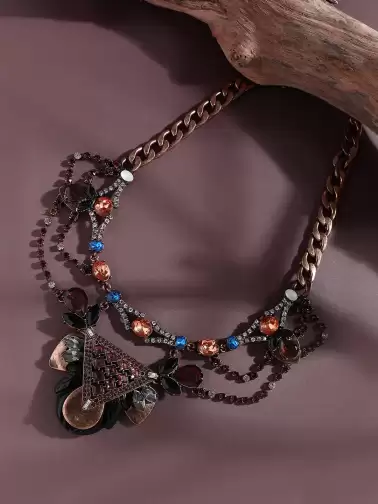 Gold-Plated Statement Necklace - image 2