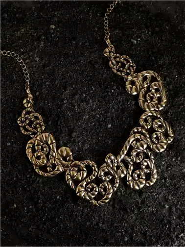 Gold-Plated Statement Necklace - image 2