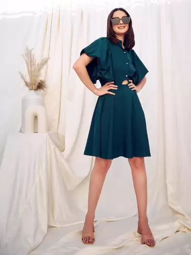 Cut-Out Fit & Flare Dress - image 2