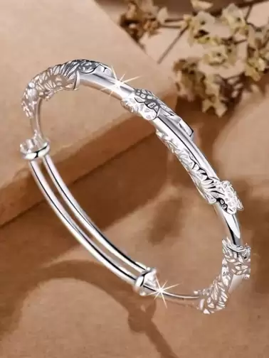 Women Cubic Zirconia Silver-Plated Kada Bracelet - image 2