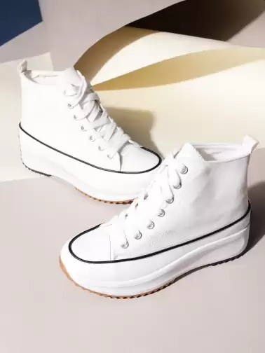 Women Canvas High-Top Sneakers - image 2