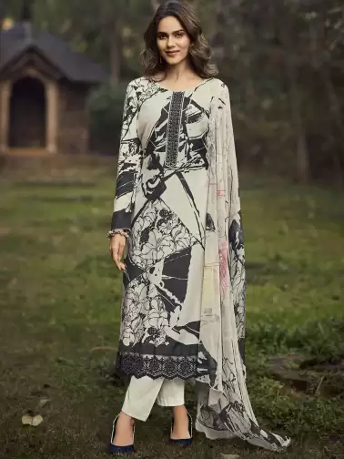 Printed Unstitched Dress Material - image 2
