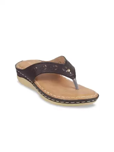 Women Textured Open Toe Flats - image 2