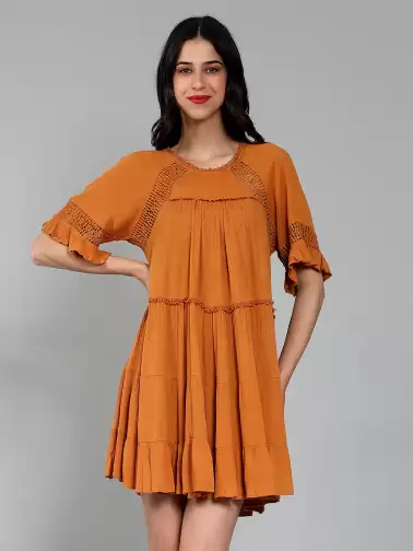 Tiered A-Line Mini Dress - image 2