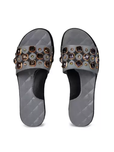 Women Embellished Sliders - image 2