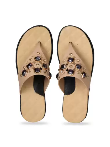 Women Embellished Thong Flip-Flops - image 2