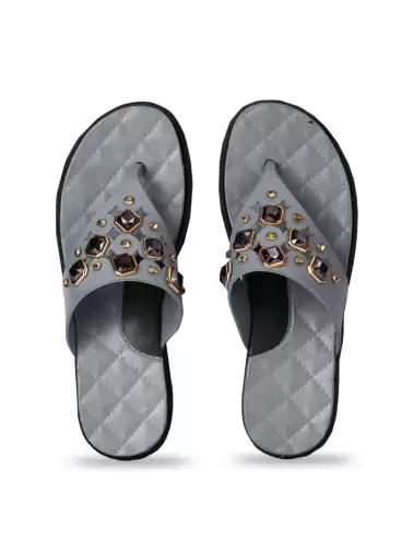 Women Embellished Thong Flip-Flops - image 2