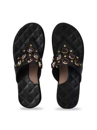 Women Embellished Thong Flip-Flops - image 2