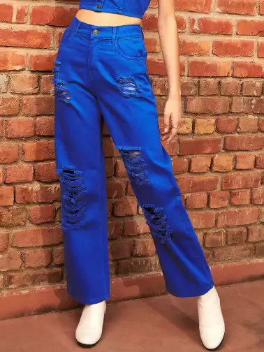 Women Highly Distressed Jeans - image 2