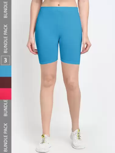 Women Pack Of 3 Sports Shorts - image 2