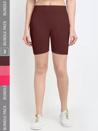Women Pack Of 3 Yoga Shorts - image 2