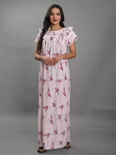 Floral Printed Maxi Nightdress - image 2