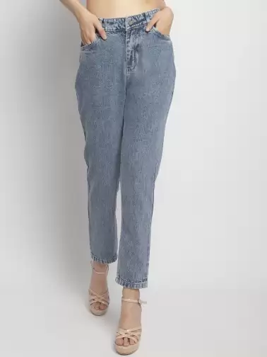 Women Mom Fit Mid-Rise Jeans - image 2