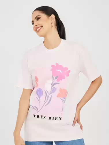 Floral Printed Cotton T-shirt - image 2