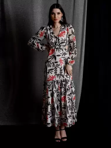 Printed Chiffon Maxi Dress - image 2