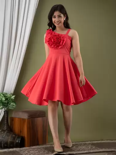 Ruffled Fit & Flare Dress - image 2