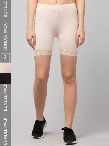 Women Pack Of 2 Cycling Shorts - image 2