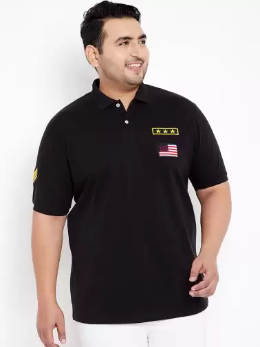 Plus Size Men Solid Polo Collar Pure Cotton T-shirt - image 2