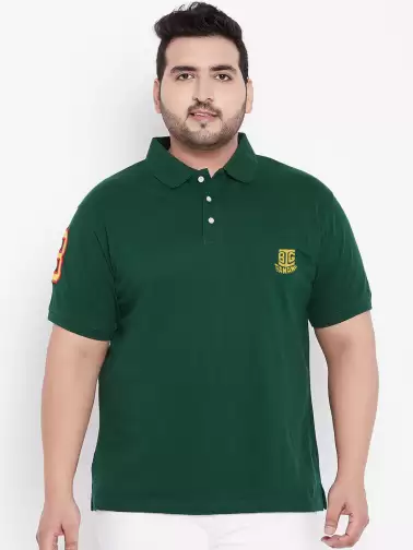 Plus Size Solid Polo Collar Pure Cotton T-shirt - image 2