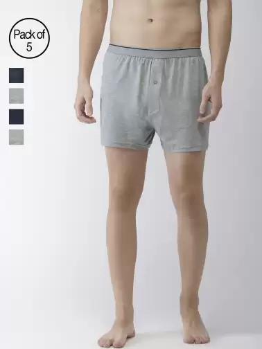 Men Pack of 5 Solid Boxers - image 2