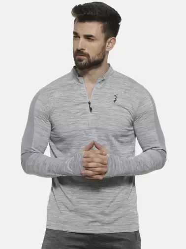 Solid Mandarin Collar T-shirt - image 2